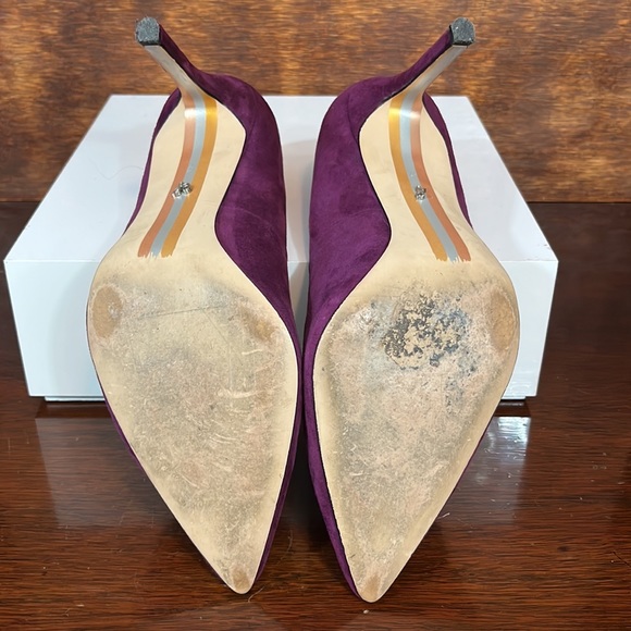 Gorgeous Sam Edelman Plum Suede High Heels Sz 7 - Picture 11 of 11